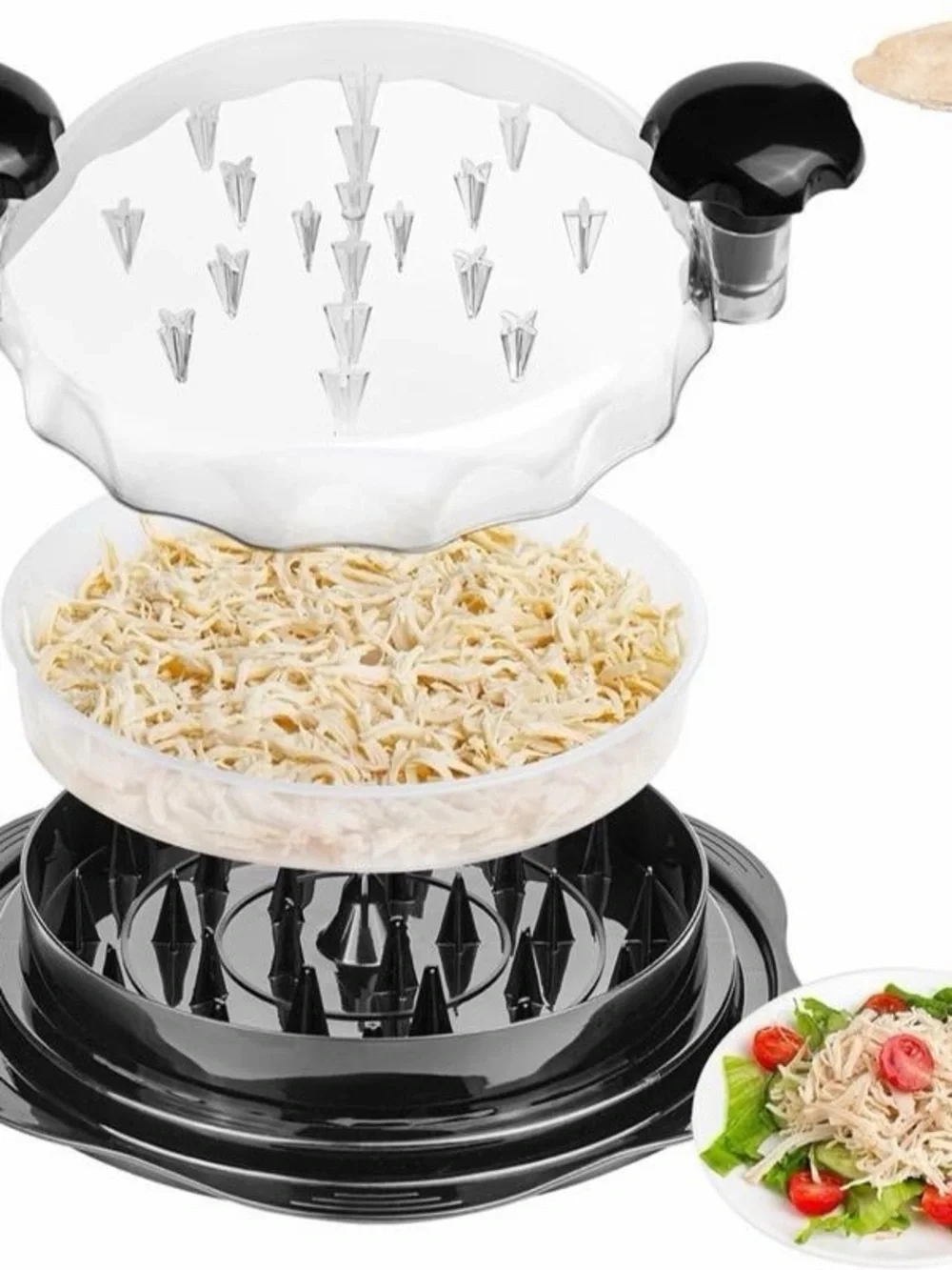 Clear & Black Meat Tenderizer Grill Plate